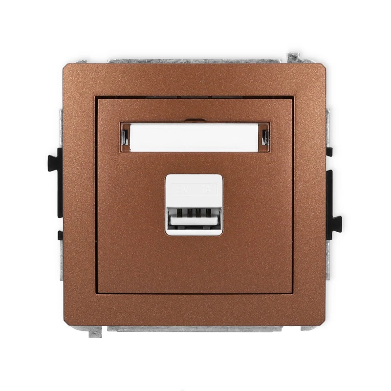 Karlik Deco Brązowy Metalik Mechanizm Ładowarki Usb Pojedynczej, 5V, 1A 9Dcusb-1