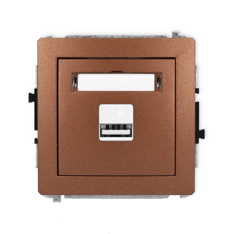 Karlik Deco Brązowy Metalik Mechanizm Ładowarki Usb Pojedynczej, 5V, 2A 9Dcusb-3