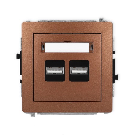 Karlik Deco Brązowy Metalik Mechanizm Ładowarki Usb Podwójnej, 5V, 3.1A 9Dcusb-6