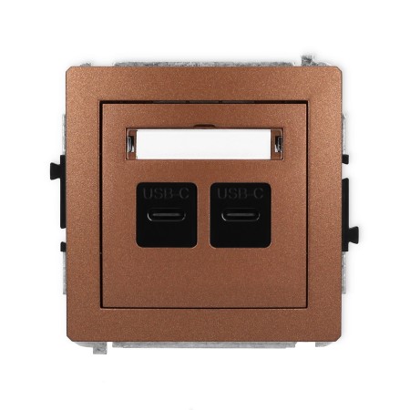 Karlik Deco Brązowy Metalik Mechanizm Ładowarki Usb Podwójnej 2Xusb C, 20W Max. 9Dcusb-7