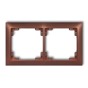 Karlik Deco Brązowy Metalik Ramka Uniwersalna Podwójna Z Tworzywa Deco Soft 9Drso-2