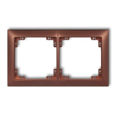 Karlik Deco Brązowy Metalik Ramka Uniwersalna Podwójna Z Tworzywa Deco Soft 9Drso-2