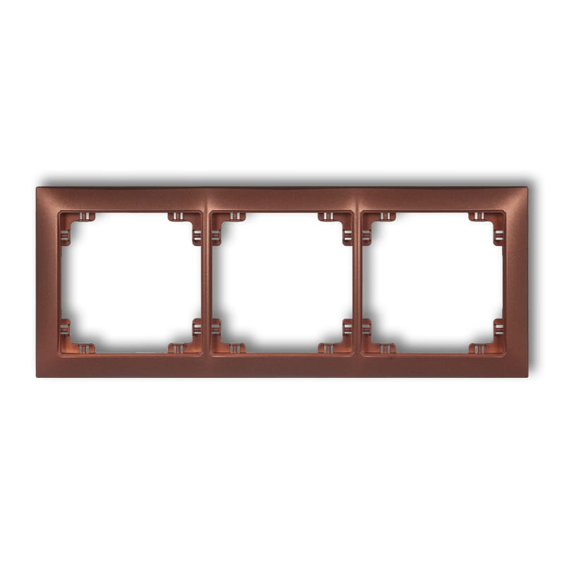 Karlik Deco Brązowy Metalik Ramka Uniwersalna Potrójna Z Tworzywa Deco Soft 9Drso-3