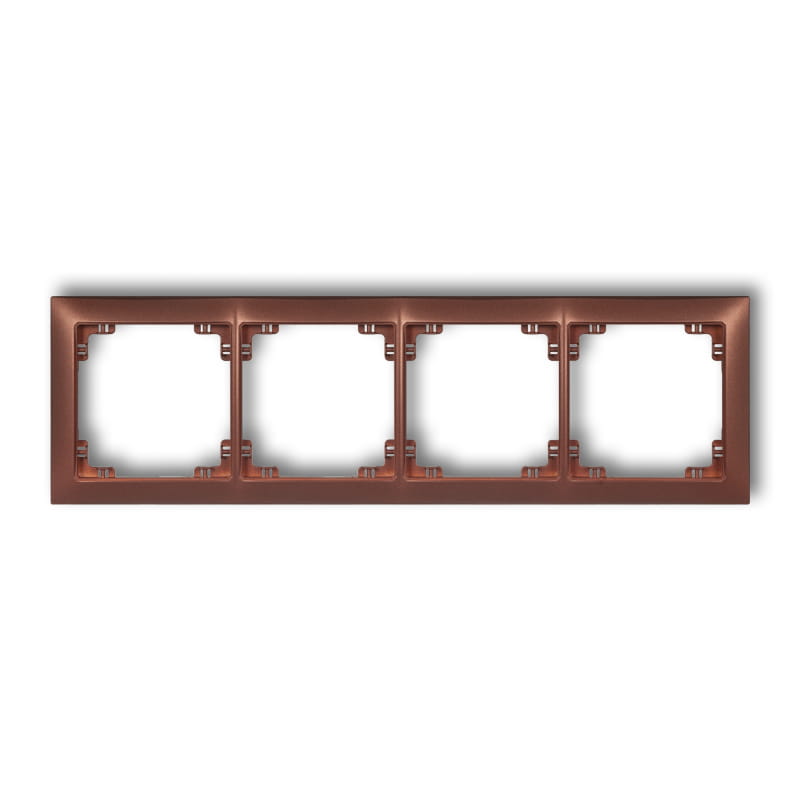 Karlik Deco Brązowy Metalik Ramka Uniwersalna Poczwórna Z Tworzywa Deco Soft 9Drso-4