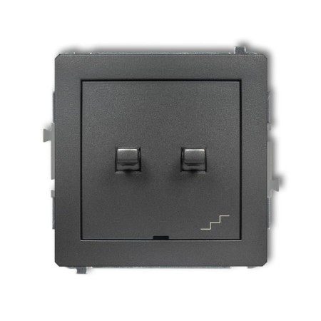 Karlik Deco Grafitowy Mechanizm Włącznika Jednobiegunowego Ze Schodowym (Wspólne Zasilanie) W Stylu Amerykańskim 11Dwpus-10.1