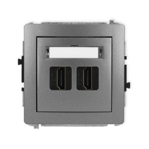 Karlik Deco Grafitowy Mechanizm Gniazda Podwójnego Hdmi 2.0 11Dhdmi-4