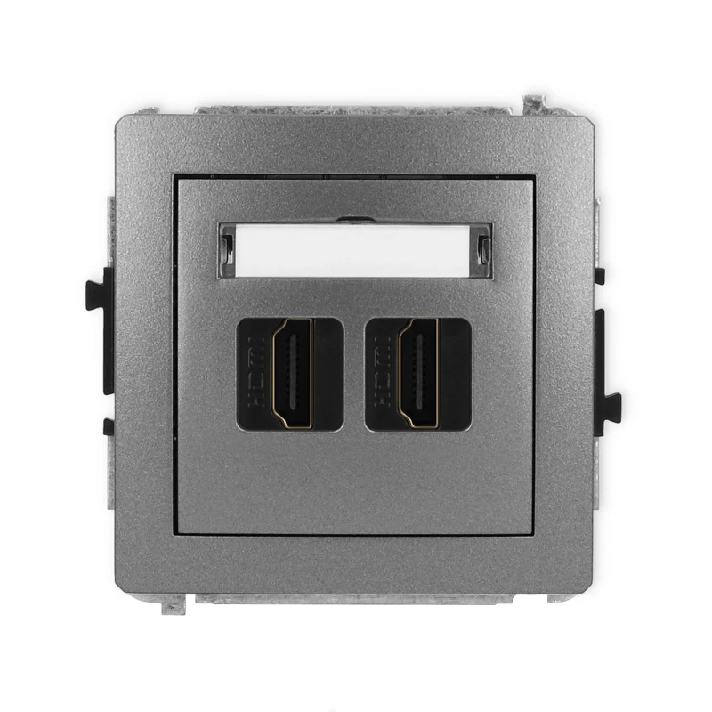 Karlik Deco Grafitowy Mechanizm Gniazda Podwójnego Hdmi 2.0 11Dhdmi-4