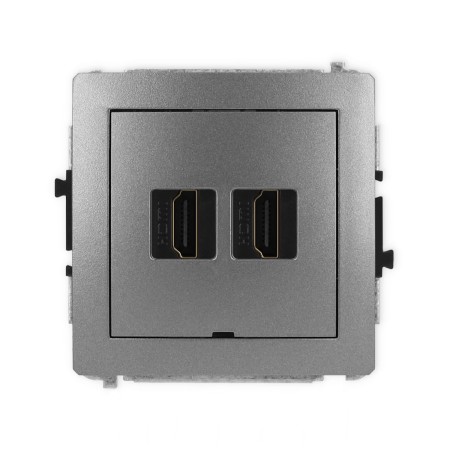 Karlik Deco Grafitowy Mechanizm Gniazda Podwójnego Hdmi 2.0, Bez Pola Opisowego 11Dhdmibo-4