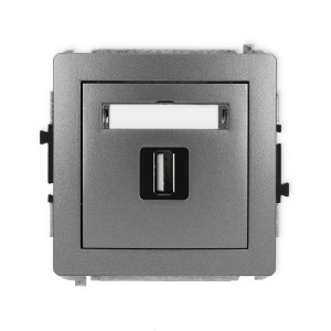 Karlik Deco Grafitowy Mechanizm Gniazda Pojedynczego Usb A-A 2.0 11Dgusb-1