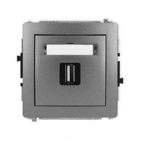 Karlik Deco Grafitowy Mechanizm Gniazda Pojedynczego Usb A-A 2.0 11Dgusb-1