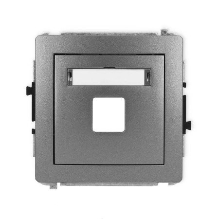 Karlik Deco Grafitowy Mechanizm Gniazda Multimedialnego Pojedynczego Bez Modułu (Standard Keystone) 11Dgm-1P
