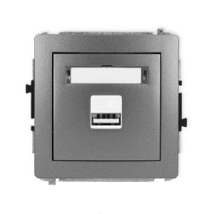 Karlik Deco Grafitowy Mechanizm Ładowarki Usb Pojedynczej, 5V, 2A 11Dcusb-3