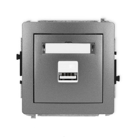 Karlik Deco Grafitowy Mechanizm Ładowarki Usb Pojedynczej, 5V, 2A 11Dcusb-3