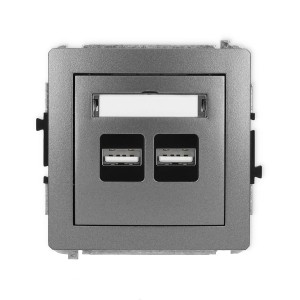 Karlik Deco Grafitowy Mechanizm Ładowarki Usb Podwójnej, 5V, 3.1A 11Dcusb-6