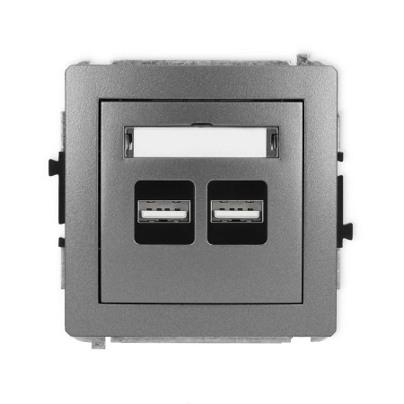 Karlik Deco Grafitowy Mechanizm Ładowarki Usb Podwójnej, 5V, 3.1A 11Dcusb-6