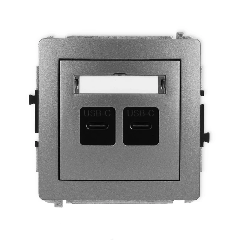 Karlik Deco Grafitowy Mechanizm Ładowarki Usb Podwójnej 2Xusb C, 20W Max. 11Dcusb-7