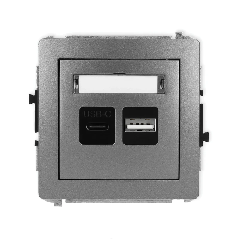 Karlik Deco Grafitowy Mechanizm Ładowarki Usb Podwójnej Usb C + Usb A, 20W Max. 11Dcusb-8