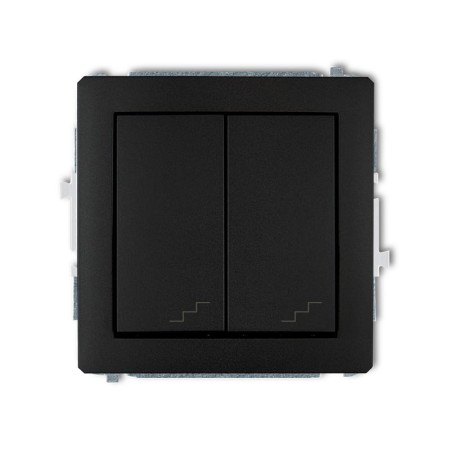 Karlik Deco Czarny Mat Mechanizm Włącznika Podwójnego Schodowego 12Dwp-33