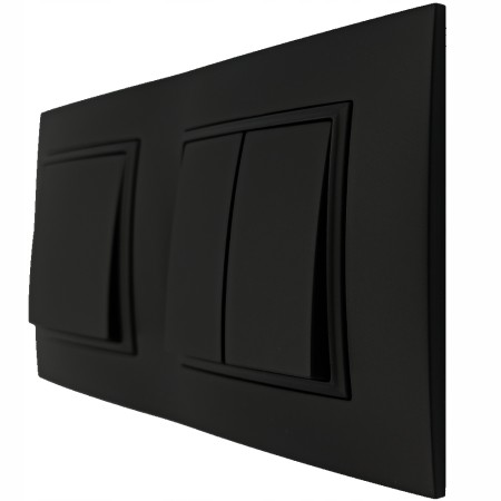 Włącznik Pojedynczy I Podwójny W Ramce Czarny Ospel Aria