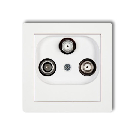 Karlik Deco Biały Mechanizm Gniazda Abonenckiego 2 Wyjścia Sat + Tv Dgsn