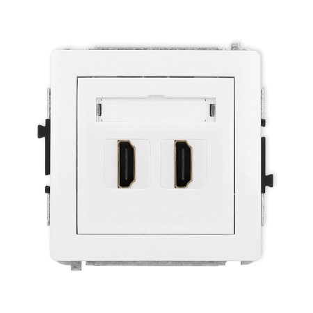 Karlik Deco Biały Mechanizm Gniazda Podwójnego Hdmi 2.0 Dhdmi-4