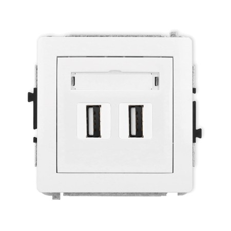 Karlik Deco Biały Mechanizm Gniazda Podwójnego 2Xusb A-A 2.0 Dgusb-2