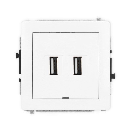 Karlik Deco Biały Mechanizm Gniazda Podwójnego 2Xusb A-A 2.0, Bez Pola Opisowego Dgusbbo-2