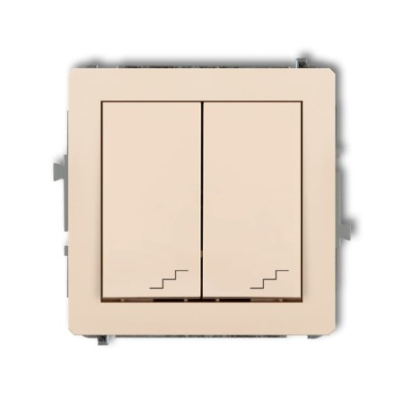 Karlik Deco Beżowy Mechanizm Włącznika Podwójnego Schodowego 1Dwp-33