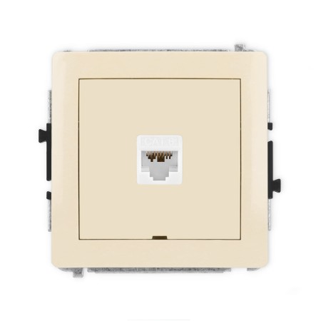 Karlik Deco Beżowy Mechanizm Gniazda Komputerowego Pojedynczego 1Xrj45, Kat. 6A, 8-Stykowy, Bez Pola Opisowego 1Dgkbo-7