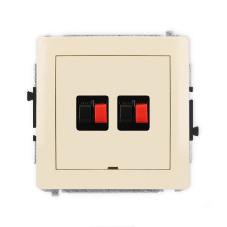 Karlik Deco Beżowy Mechanizm Gniazda Głośnikowego Podwójnego, Bez Pola Opisowego 1Dggbo-2