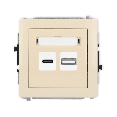 Karlik Deco Beżowy Mechanizm Ładowarki Usb Podwójnej Usb C + Usb A, 20W Max. 1Dcusb-8