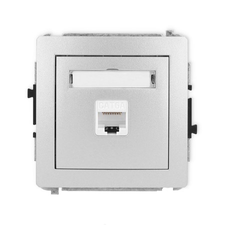 Karlik Deco Srebrny Metalik Mechanizm Gniazda Komputerowego Pojedynczego 1Xrj45, Kat. 6A, 8-Stykowy 7Dgk-7