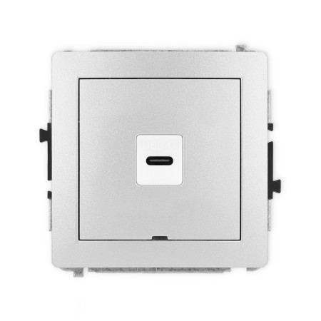 Karlik Deco Srebrny Metalik Mechanizm Gniazda Pojedynczego 1Xusb C-C, Bez Pola Opisowego 7Dgusbbo-7