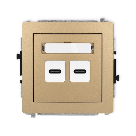 Karlik Deco Złoty Metalik Mechanizm Ładowarki Usb Podwójnej 2Xusb C, 20W Max. 8Dcusb-7