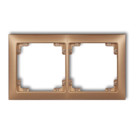 Karlik Deco Złoty Metalik Ramka Uniwersalna Podwójna Z Tworzywa Deco Soft 8Drso-2