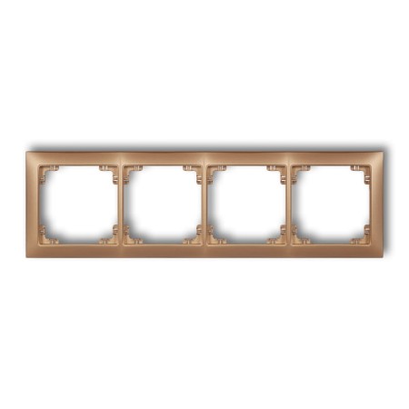 Karlik Deco Złoty Metalik Ramka Uniwersalna Poczwórna Z Tworzywa Deco Soft 8Drso-4