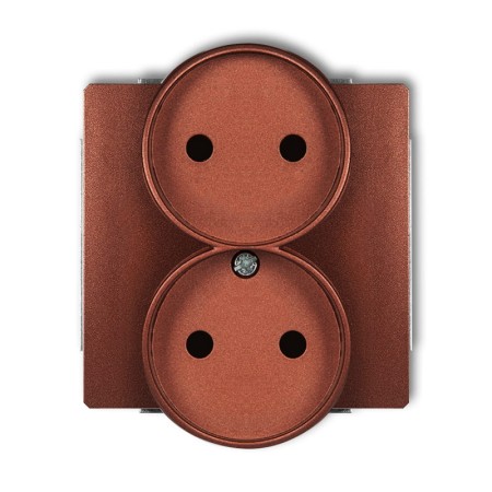Karlik Deco Brązowy Metalik Mechanizm Gniazda Podwójnego Do Ramki Bez Uziemienia 2X2P (Przesłony Torów Prądowych) 9Dgpr-2P