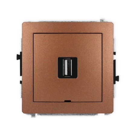 Karlik Deco Brązowy Metalik Mechanizm Gniazda Pojedynczego Usb A-A 2.0, Bez Pola Opisowego 9Dgusbbo-1