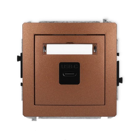 Karlik Deco Brązowy Metalik Mechanizm Gniazda Pojedynczego 1Xusb C-C 9Dgusb-7