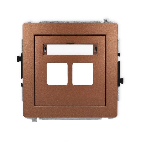 Karlik Deco Brązowy Metalik Mechanizm Gniazda Multimedialnego Podwójnego Bez Modułu (Standard Keystone) 9Dgm-2P