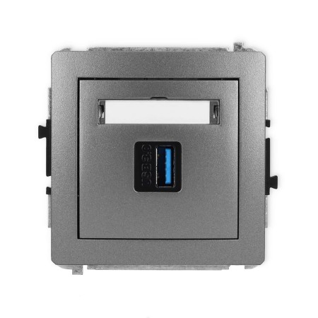 Karlik Deco Grafitowy Mechanizm Gniazda Pojedynczego Usb A-A 3.0 11Dgusb-5