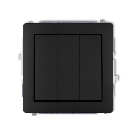 Karlik Deco Czarny Mat Mechanizm Włącznika Potrójnego 12Dwp-7