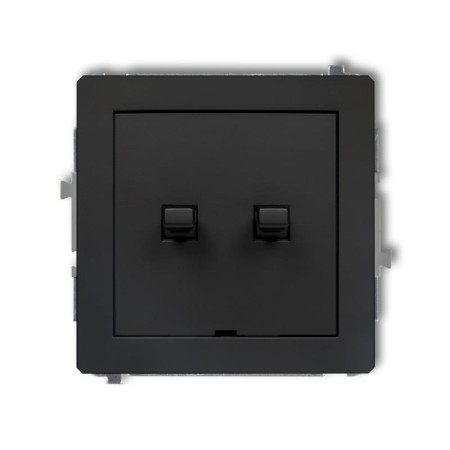 Karlik Deco Czarny Mat Mechanizm Włącznika Jednobiegunowego Ze Schodowym W Stylu Amerykańskim (Dwa Klawisze Bez Piktogramów, Wspólne Zasilanie) 12Dwpus-10.11