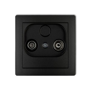 Karlik Deco Czarny Mat Mechanizm Gniazda Abonenckiego Rtv Końcowego 2Db 12Dg2K