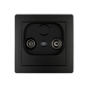 Karlik Deco Czarny Mat Mechanizm Gniazda Abonenckiego Rtv Końcowego W Szeregu Gniazd Przelotowych 6Db 12Dg6K