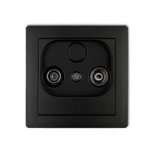 Karlik Deco Czarny Mat Mechanizm Gniazda Abonenckiego Rtv Przelotowego 9Db 12Dg9P