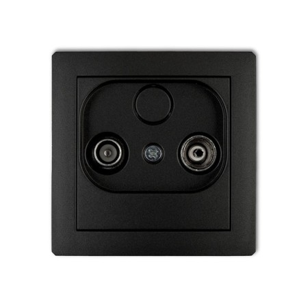 Karlik Deco Czarny Mat Mechanizm Gniazda Abonenckiego Rtv Przelotowego 9Db 12Dg9P
