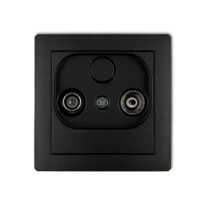 Karlik Deco Czarny Mat Mechanizm Gniazda Abonenckiego Rtv Przelotowego 12Db 12Dg12P