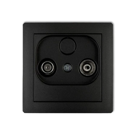 Karlik Deco Czarny Mat Mechanizm Gniazda Abonenckiego Rtv Przelotowego 12Db 12Dg12P