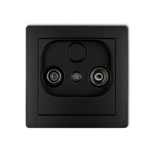 Karlik Deco Czarny Mat Mechanizm Gniazda Abonenckiego Rtv Przelotowego 15Db 12Dg15P